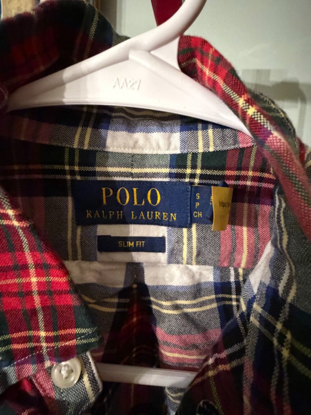 Polo Ralph Lauren Plaid Slim Fit Shirt Size S - Picture 2 of 3
